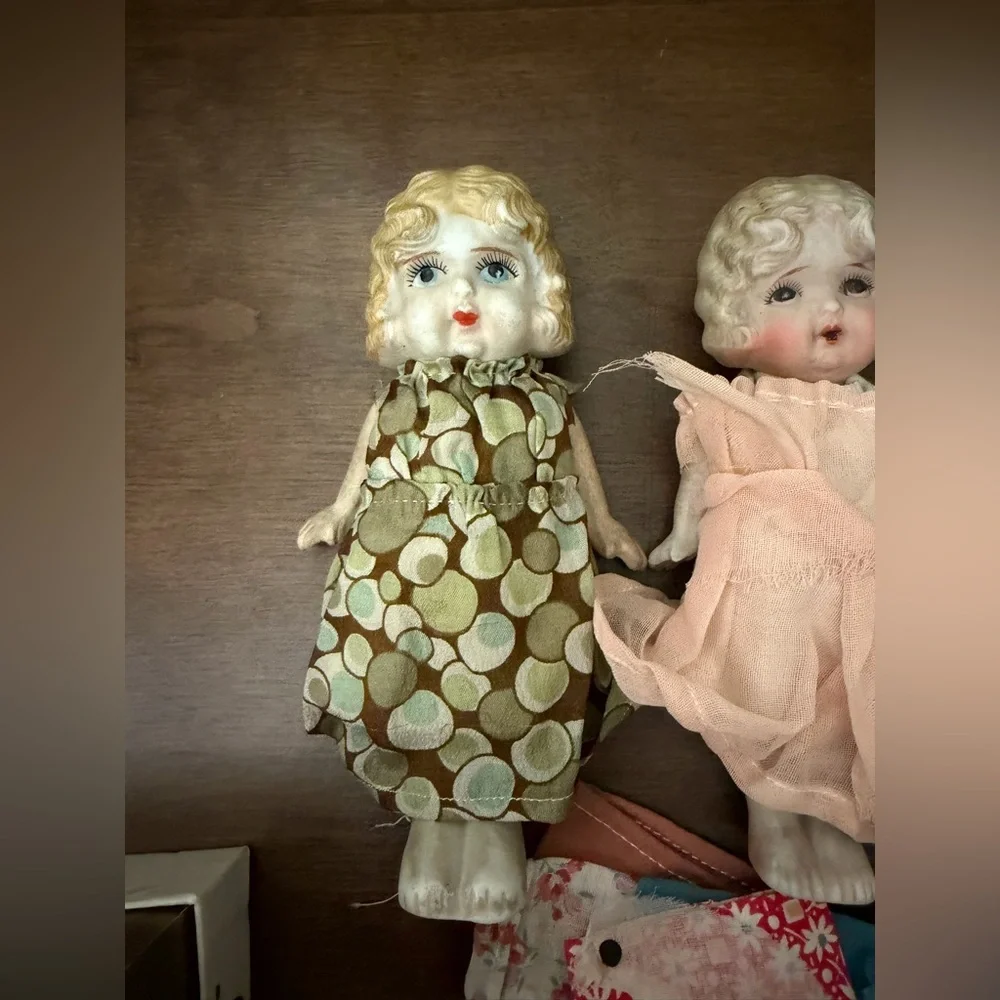 Set of 5 Frozen Charlotte porcelain bisque dolls Antique - Picture 3 of 11
